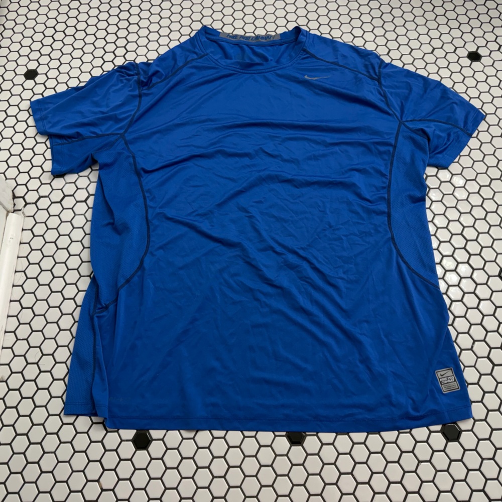 Nike pro combat Blue Athletic T-Shirt size XXL